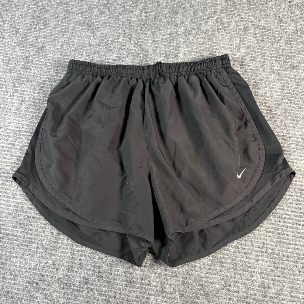 Nike Dri-FIT Running Shorts Womens M Black Excellent Tempo Mesh Liner Pocket